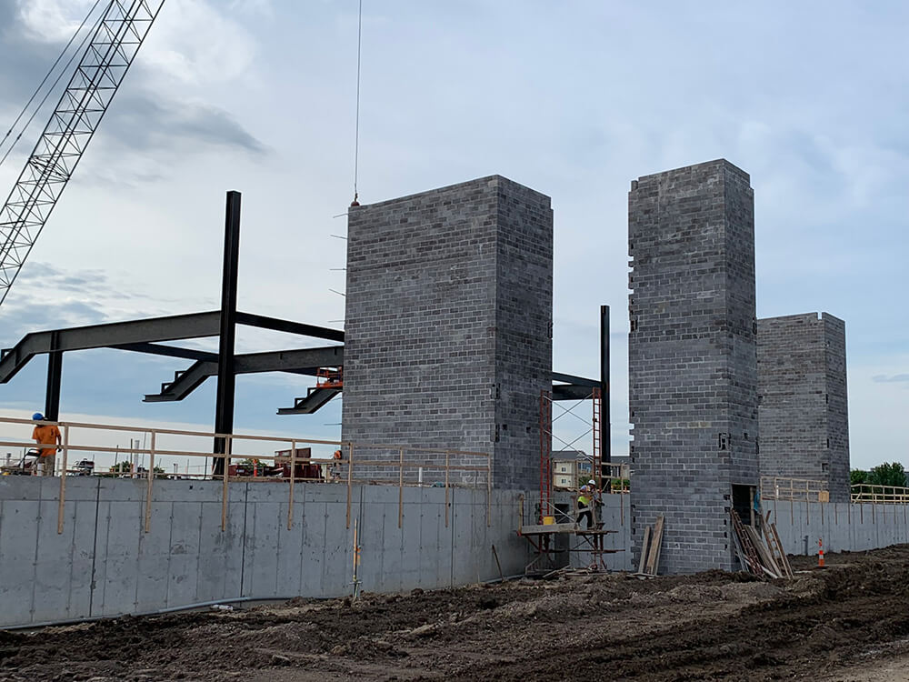Brick Wall at Construction Site