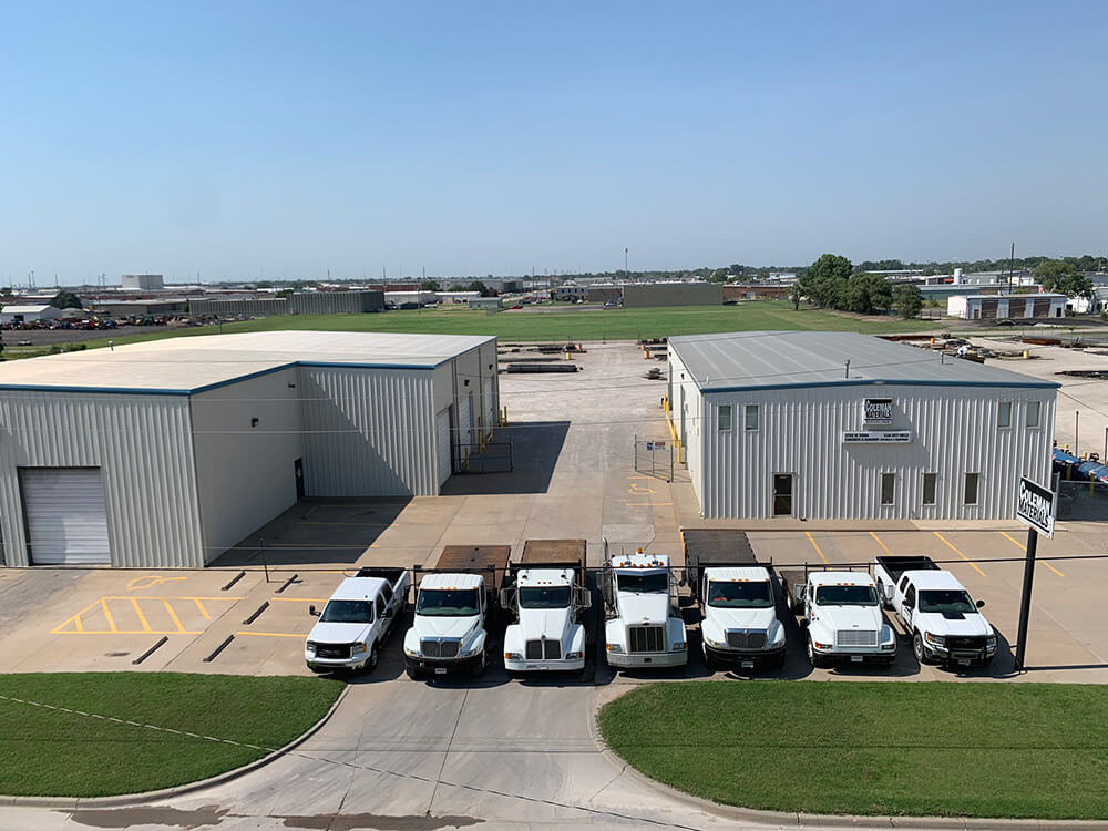 Row of Trucks at Coleman Materials Headquarters